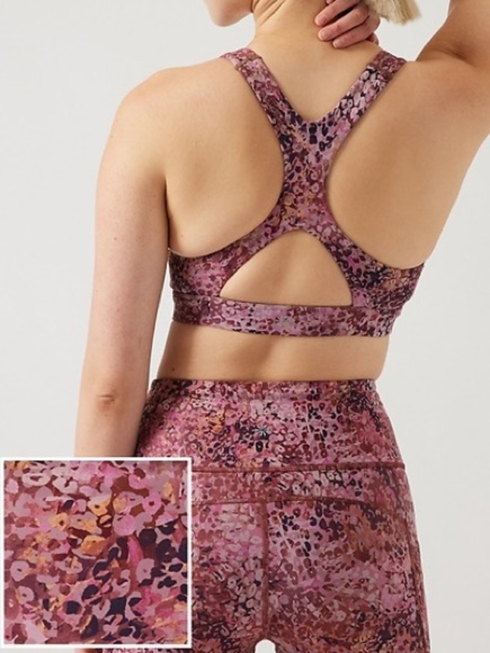 Athleta Ultimate Bra D-DD+ in Dynamic Leopard Mauve NWT Size XL